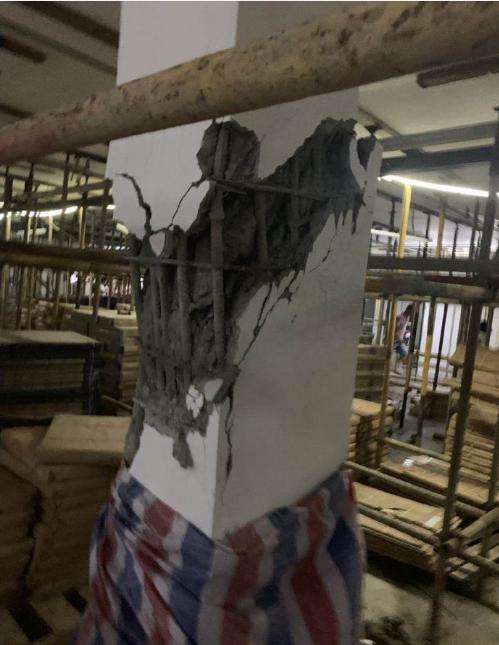 南昌一地下车库40多根承重柱开裂！开发商称情况属实