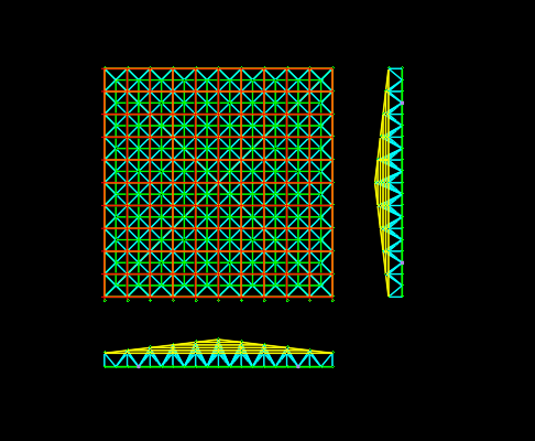 3D3S网架出图用天正CAD添加轴线办法